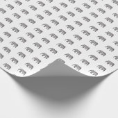 Elephant Geometric Monogram Black en White Cadeaupapier (Hoek)