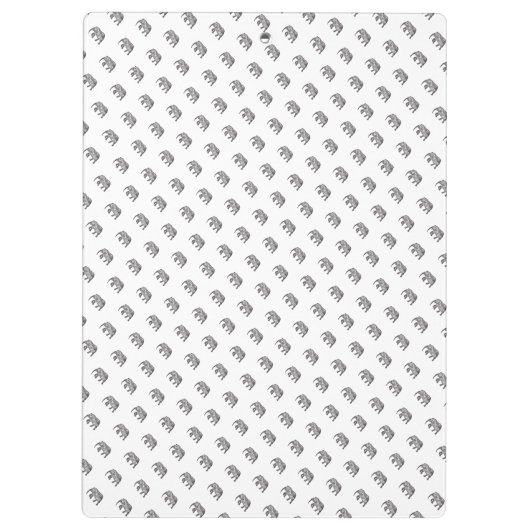 Elephant Geometric Monogram Black en White Klembord (Achterkant)
