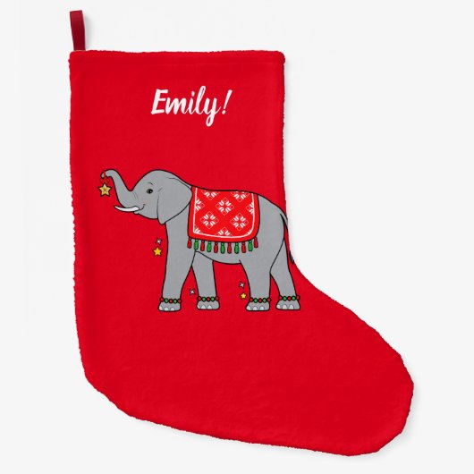 Elephant geperst voor de Feestdagen Grote Kerstsok (Voorkant)