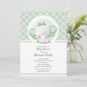 Elephant Geslacht Neutraal Baby shower Kaart (Staand voorkant)