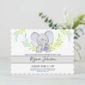 Elephant Geslacht Neutraal Baby shower Kaart (Staand voorkant)