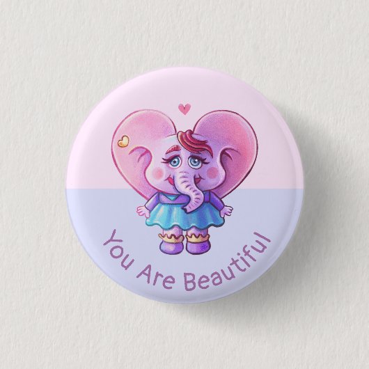 Elephant Gezegde dat je mooi bent Ronde Button 3,2 Cm (Voorkant)