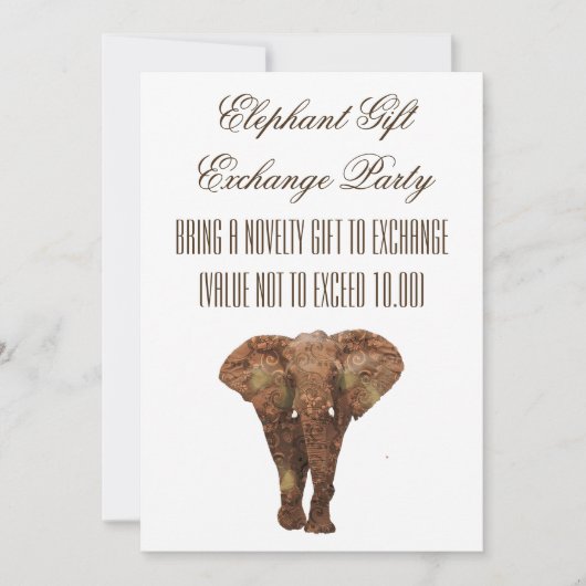 Elephant Gift Exchange-uitnodigingen Kaart (Voorkant)