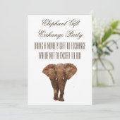 Elephant Gift Exchange-uitnodigingen Kaart (Staand voorkant)