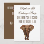 Elephant Gift Exchange-uitnodigingen Kaart (Voorkant / Achterkant)
