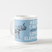 Elephant Gift Keep Calm and Love Elephants Print Koffiemok (Voorkant links)