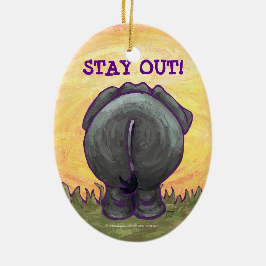 Elephant Gifts & Accessoires Keramisch Ornament (Achterkant)