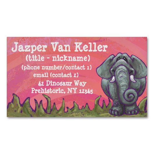 Elephant Gifts & Accessoires Magnetisch Visitekaartje (Voorkant)