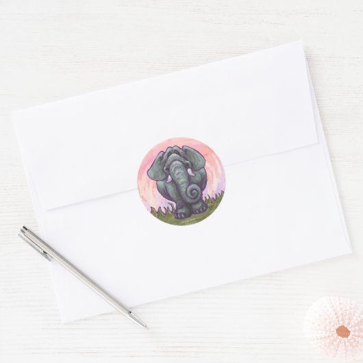 Elephant Gifts & Accessoires Ronde Sticker (Envelop)