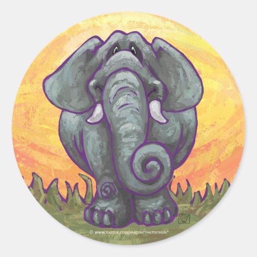 Elephant Gifts & Accessoires Ronde Sticker (Voorkant)