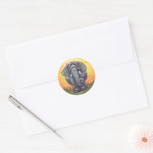Elephant Gifts & Accessoires Ronde Sticker (Envelop)