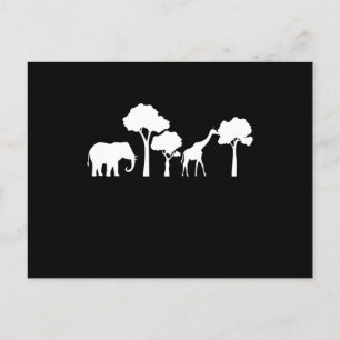 Elephant Giraffe Africa Zoo Safari Elephant Gift Briefkaart