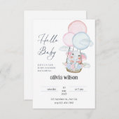 Elephant Giraffe baby ontwerp Uitnodiging (Voorkant / Achterkant)