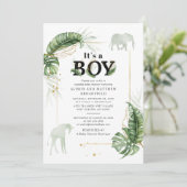 Elephant Giraffe Couples Baby shower Oerwoud Safar Kaart (Staand voorkant)