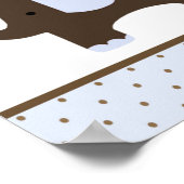Elephant & Giraffe in Blue Baby shower Banner Poster (Hoek)