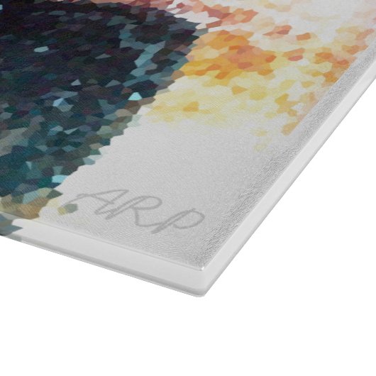 Elephant, Giraffe Safari Sunset Art Snijplank (Hoek)