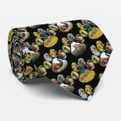 Elephant, Giraffe, Zebra Voetafdruk Stropdas (Opgerold)