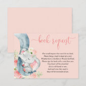 Elephant girl baby shower boek in plaats van kaart (Voorkant / Achterkant)