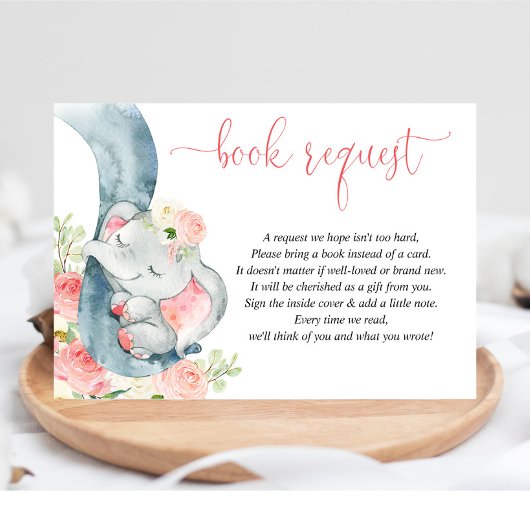 Elephant girl baby shower boek in plaats van kaart