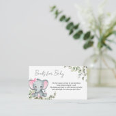 Elephant Girl Baby shower Books for Baby Informatiekaartje (Staand voorkant)
