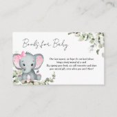 Elephant Girl Baby shower Books for Baby Informatiekaartje (Voorkant)