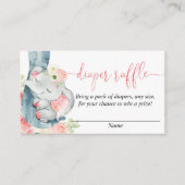 Elephant girl baby shower diaper raffinagekaarten informatiekaartje (Voorkant)