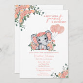 Elephant Girl Baby shower Kaart (Voorkant / Achterkant)