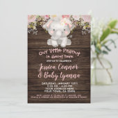 Elephant Girl Baby shower Kaart (Staand voorkant)