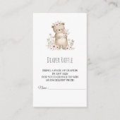 Elephant Girl Baby shower Luier Raffle Kaart (Voorkant)