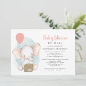 Elephant Girl-Baby shower per post Kaart (Staand voorkant)
