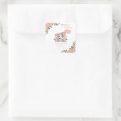 Elephant Girl Baby shower Vierkante Sticker (Tas)