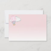 Elephant Girl Balloon Baby shower Hartelijk dank Bedankkaart (Achterkant)