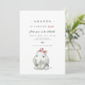 Elephant Girl First Birthday, olifant verandert er Kaart (Staand voorkant)