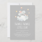 Elephant Girl | Grijze Twinkle Little Star Kaart (Voorkant)