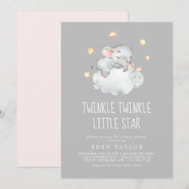 Elephant Girl | Grijze Twinkle Little Star Kaart