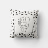 Elephant Girl Modern Baby voor kinderen, grijs zwa Kussen (Voorkant)