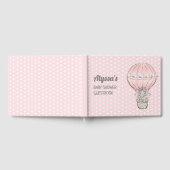Elephant Girl Pink Hot Air Ballon Baby shower Gastenboek (Volledig)