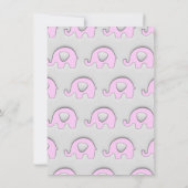 Elephant Glitter Baby shower Girl Gray Pink Kaart (Achterkant)