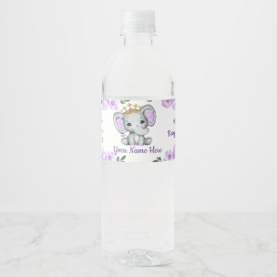 Elephant Gold Crown Water Label Floral Waterfles Etiket