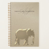 Elephant Gold Elegant Monogrammed Planner (Voorkant)