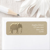 Elephant Gold Foil , Elegant Return Address Etiket (Insitu)