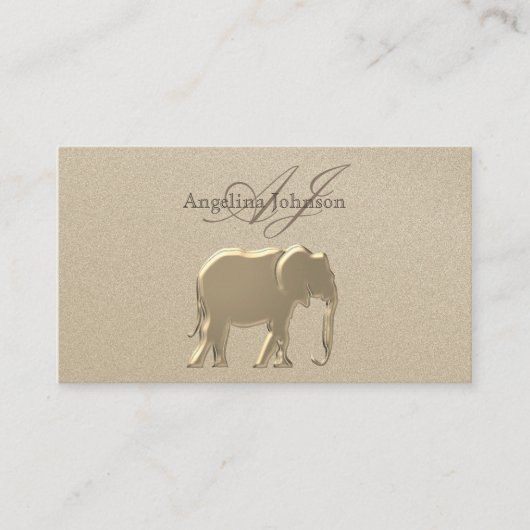 Elephant Gold Folie Elegant Professional Visitekaartje (Voorkant)
