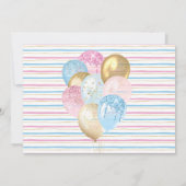 Elephant Gold glitter Balloons gender Kaart (Achterkant)