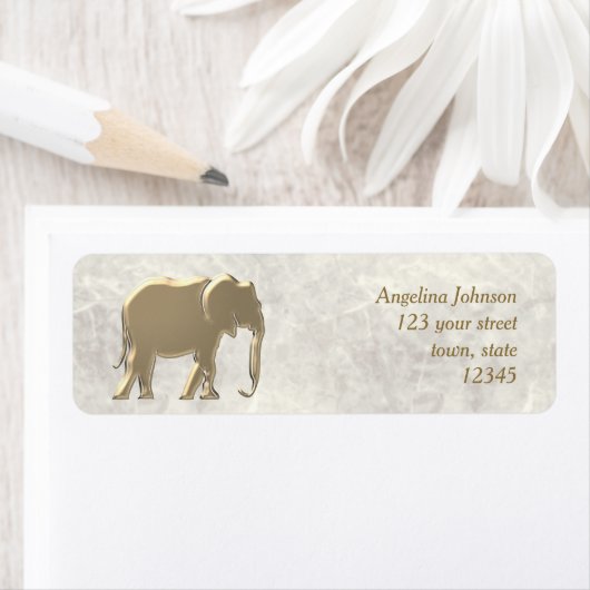 Elephant Gold Return-adres Etiket (Insitu)