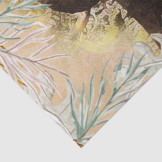Elephant Gold Tropical Palm Tissuepapier (Detail)
