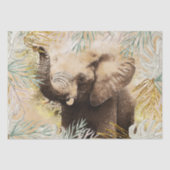Elephant Gold Tropical Palm Tissuepapier (Voorkant)