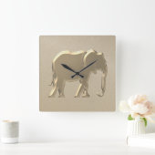 Elephant Gold Vierkante Klok (Huis)