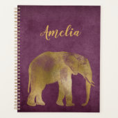 Elephant Gold Violet Suede Planner (Voorkant)