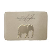 Elephant Golden Elegant Sandstone Monogram Classy Badmat (Voorkant)