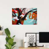 Elephant Graffiti Poster (Thuiskantoor)